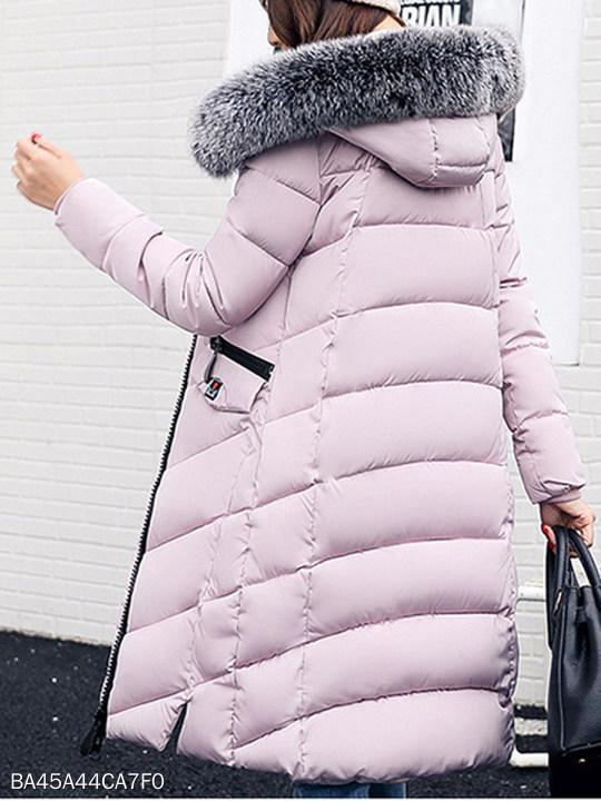 Women Hooded Quilted Longline Pocket Padded Coat