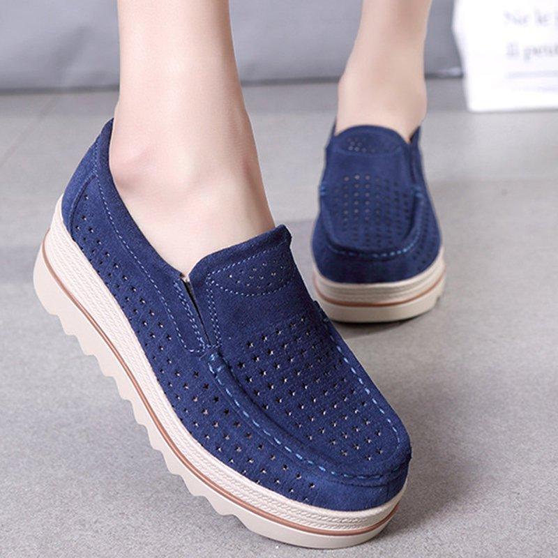 Women Flocking Creepers Casual Comfort Slip Slop Shoes