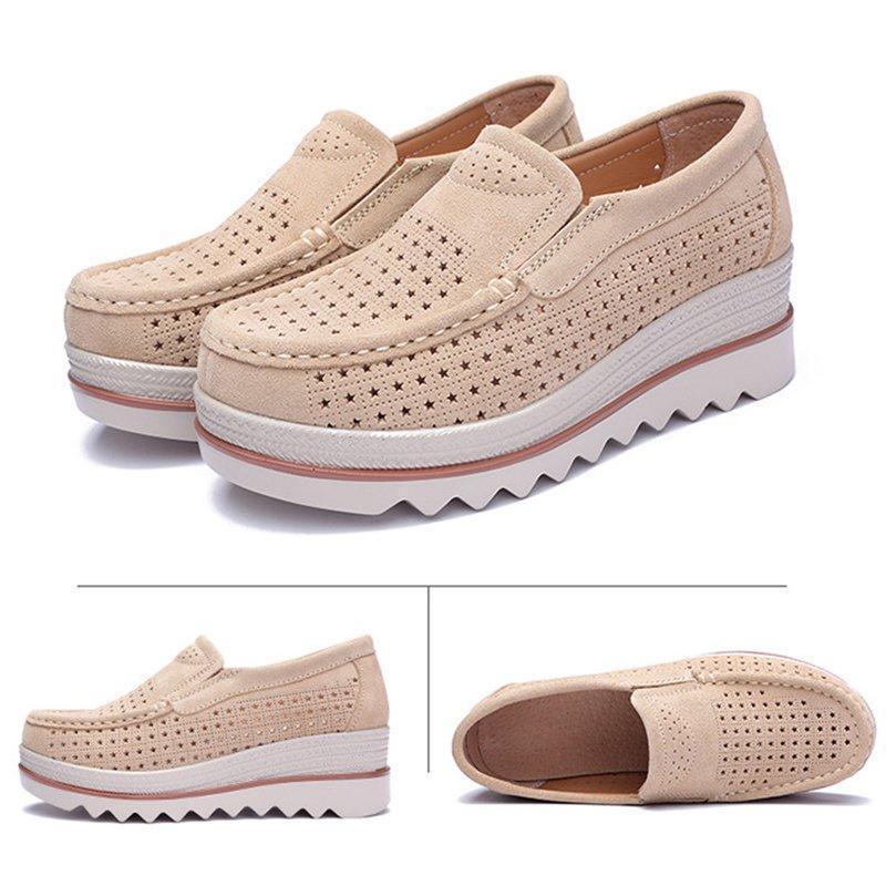 Women Flocking Creepers Casual Comfort Slip Slop Shoes