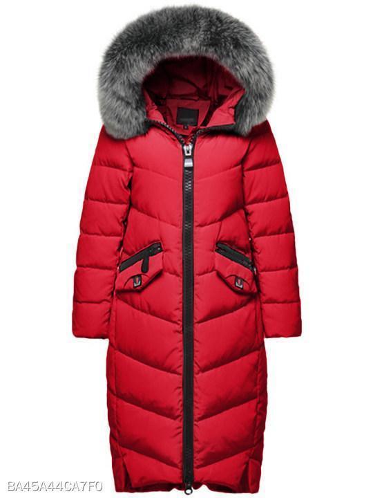 Women Hooded Quilted Longline Pocket Padded Coat