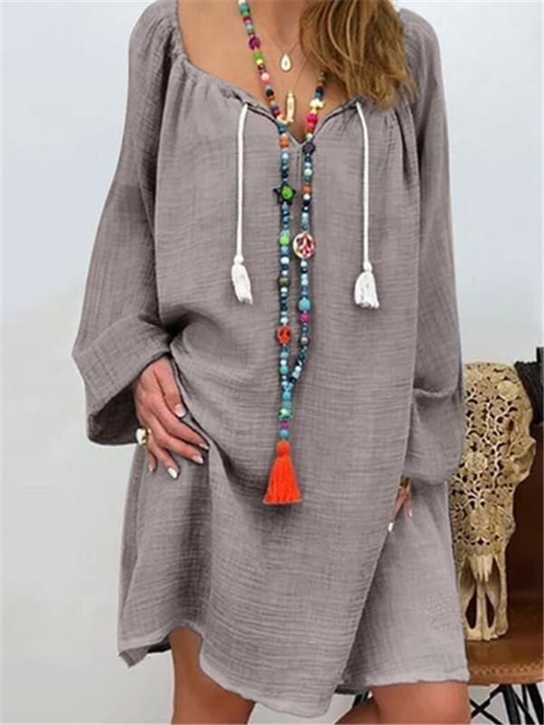 Long Sleeve Casual Loose Dress